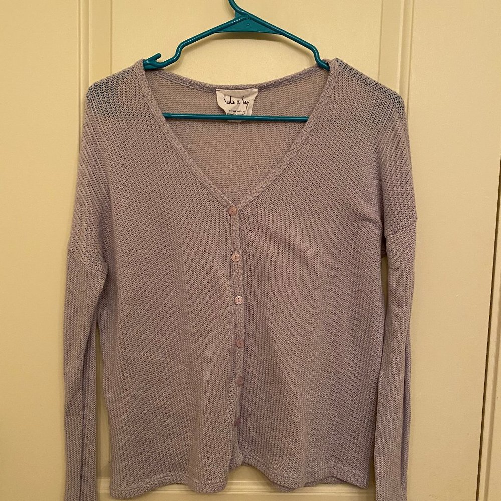 Purple Button Down Sweater